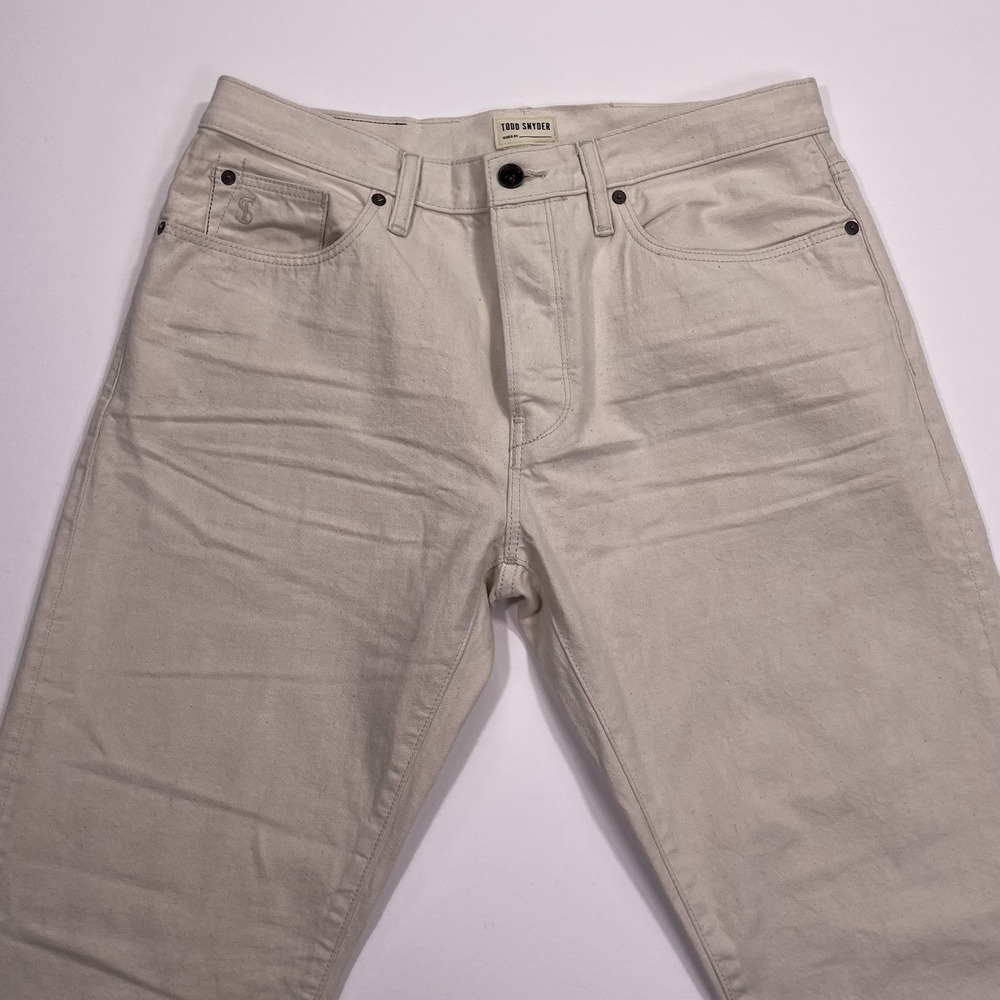 Todd Snyder $298 Slim Japanese Selvedge Jeans Canvas 34x30 Biege